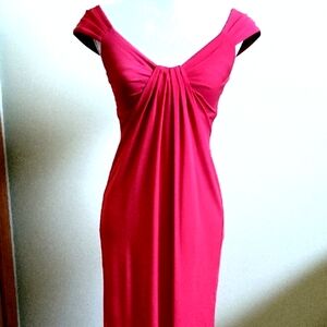 London Times Red Jersey Dress Size 2